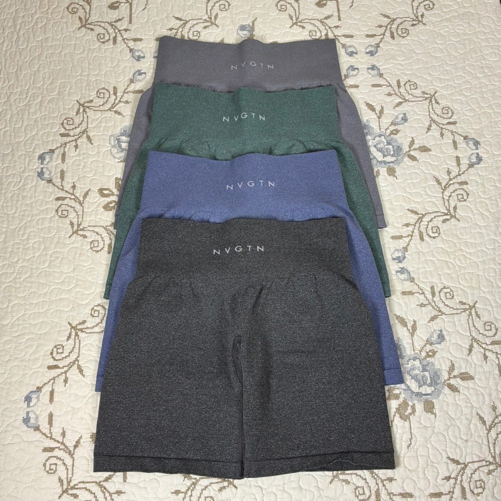 NVGTN Biker Shorts Womens Medium Multicolor Excellent 4-Pack Seamless Workout